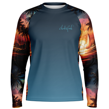 Chokefish™ Long Sleeve Every Day All Weather Trees&Boats Shirt Men's-011